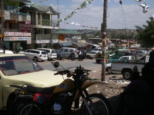 Election fever in the area town of Kiserian. Note the posters littering every surface