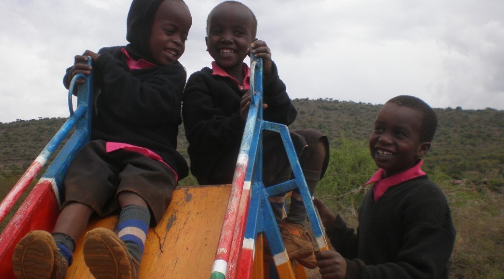 Children on the school slide.