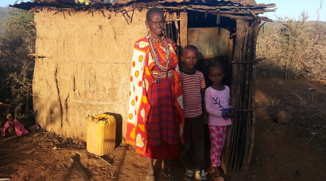 Two of our school children with their mother.